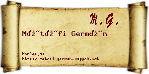 Mátéfi Germán névjegykártya